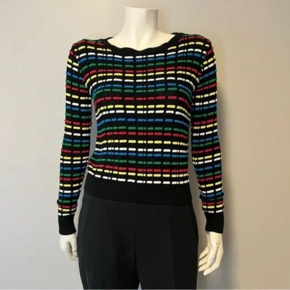Endless Rose Retro colourful knitted top sweater full sleeves Size small